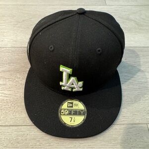 New Era The Chronicle AUX Pack LA Dodgers Baseball Hat Black Green sz. 7 7/8